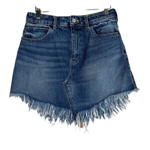 Free People Bailey Denim Mini Skirt in Indigo Blue